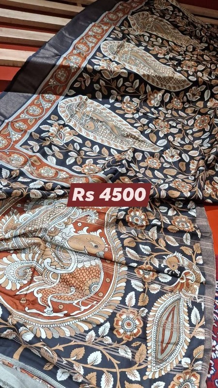 Jet Black Digital Print Pure Katan Silk Jet Black Digital Print Pure Katan Silk