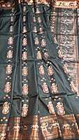 Color Jet black with copper colour zari figure motif Swarnachari saree Color Jet black with copper colour zari figure motif Swarnachari saree