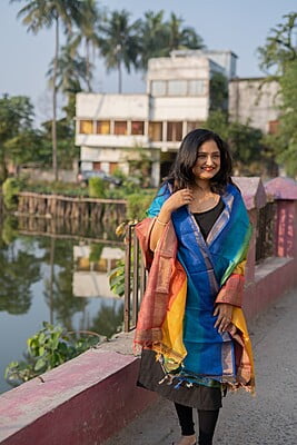 Rainbow Dupatta on pure gachi tassar Rainbow Dupatta on pure gachi tassar