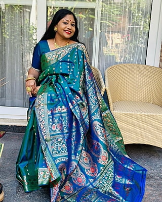 6 m (with blouse piece) Festive Wear Bishnupuri Baluchuri Silk Saree