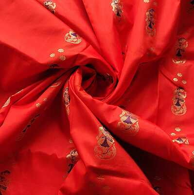 Red figure motiif pure katan silk Swarnachari Red figure motiif pure katan silk Swarnachari