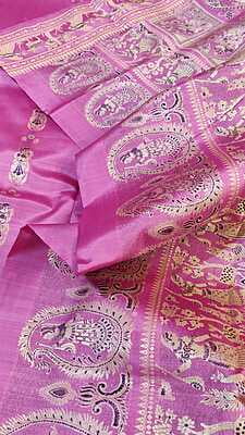 Light pink Figure motif pure katan silk(mulberry silk) Swarnachari saree Light pink Figure motif pure katan silk(mulberry silk) Swarnachari saree