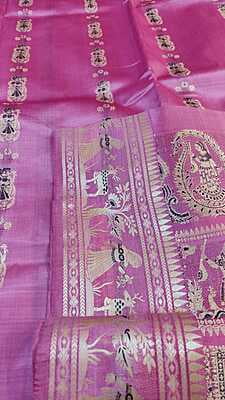 Light pink Figure motif pure katan silk(mulberry silk) Swarnachari saree Light pink Figure motif pure katan silk(mulberry silk) Swarnachari saree