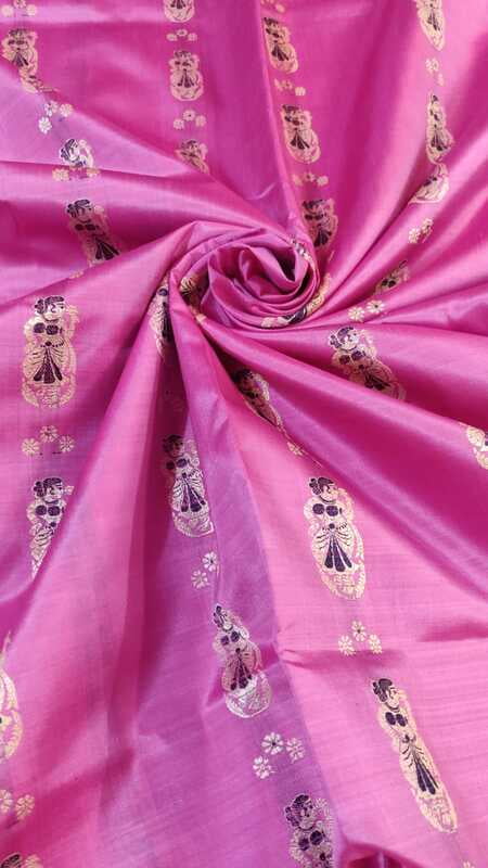 Light pink Figure motif pure katan silk(mulberry silk) Swarnachari saree Light pink Figure motif pure katan silk(mulberry silk) Swarnachari saree