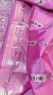 Light pink Figure motif pure katan silk(mulberry silk) Swarnachari saree Light pink Figure motif pure katan silk(mulberry silk) Swarnachari saree