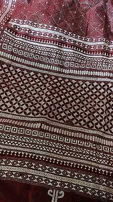 Dark Maroon hand kantha stitch on pure mulberry silk Dark Maroon hand kantha stitch on pure mulberry silk
