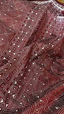 Dark Maroon hand kantha stitch on pure mulberry silk Dark Maroon hand kantha stitch on pure mulberry silk