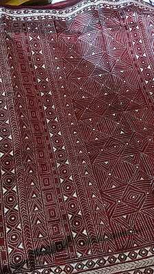 Dark Maroon hand kantha stitch on pure mulberry silk Dark Maroon hand kantha stitch on pure mulberry silk