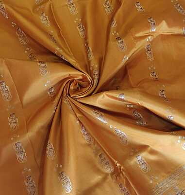 mustard Light yellow color figure motif pure mulberry silk swarnachari mustard Light yellow color figure motif pure mulberry silk swarnachari