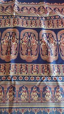 Ink blue color figure motif swarnachari saree on pure Mulberry silk with Maroon meena Ink blue color figure motif swarnachari saree on pure Mulberry silk with Maroon meena