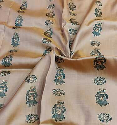Figure motif sandlwood color meena work pure Mulberry silk Baluchari Figure motif sandlwood color meena work pure Mulberry silk Baluchari