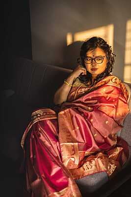 Onion pink color mulberry silk Baluchari saree
