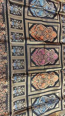 Black multiple color meena work revival baluchari on pure Mulberry silk Black multiple color meena work revival baluchari on pure Mulberry silk