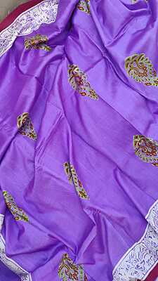 Aparajeeta saree in the prettiest shade of purple on pure Mulberry silk