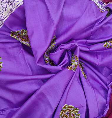 Aparajeeta saree in the prettiest shade of purple on pure Mulberry silk