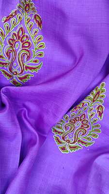 Aparajeeta saree in the prettiest shade of purple on pure Mulberry silk
