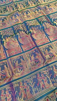 Blue green dual tone all over work Swarnachari Blue green dual tone all over work Swarnachari