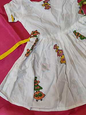 Super soft cotton hand Block Print with Quirky motif frock