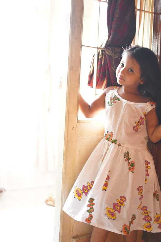 Super soft cotton hand Block Print with Quirky motif frock
