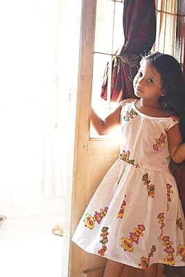 Super soft  hand block print quirky print cotton frock