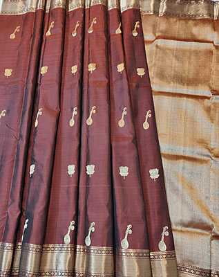 Chocolate brown Samradhi pure Mulberry silk collection Chocolate brown Samradhi pure Mulberry silk collection