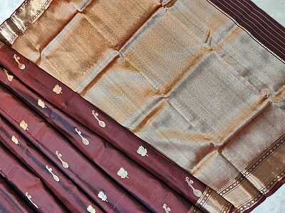 Chocolate brown Samradhi pure Mulberry silk collection Chocolate brown Samradhi pure Mulberry silk collection
