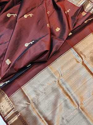 Chocolate brown Samradhi pure Mulberry silk collection Chocolate brown Samradhi pure Mulberry silk collection