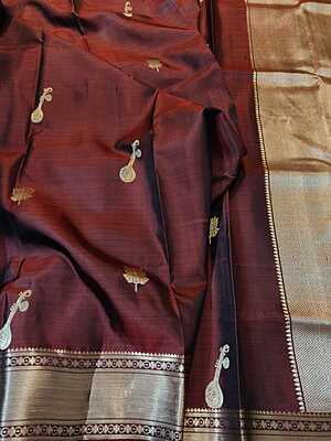 Chocolate brown Samradhi pure Mulberry silk collection Chocolate brown Samradhi pure Mulberry silk collection