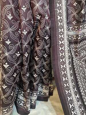 Mahogany color hand kantha pure Bangalore silk Mahogany color hand kantha pure Bangalore silk