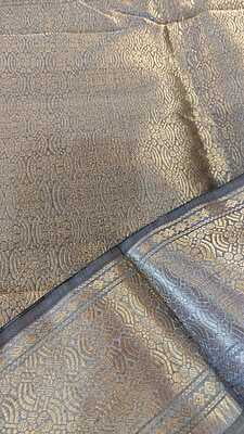 Grey color pure mulberry silk rise Swarnachari saree Grey color pure mulberry silk rise Swarnachari saree