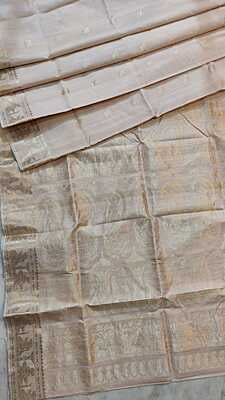 Pure Tassar zari work kadhwa buta Swarnachari saree Pure Tassar zari work kadhwa buta Swarnachari saree