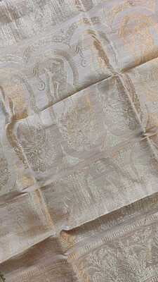 Pure Tassar zari work kadhwa buta Swarnachari saree Pure Tassar zari work kadhwa buta Swarnachari saree