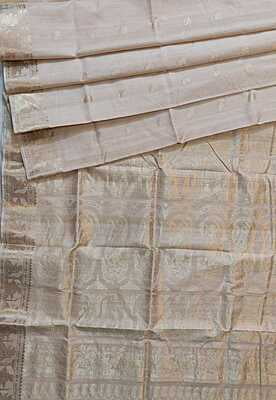 Pure Tassar zari work kadhwa buta Swarnachari saree Pure Tassar zari work kadhwa buta Swarnachari saree