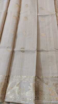 Pure Tassar zari work kadhwa buta Swarnachari saree Pure Tassar zari work kadhwa buta Swarnachari saree