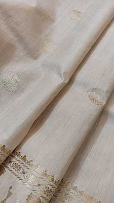 Pure Tassar zari work kadhwa buta Swarnachari saree
