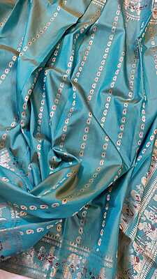 Sea green and Mustard dual tone pure Mulberry silk Swarnachari saree Sea green and Mustard dual tone pure Mulberry silk Swarnachari saree