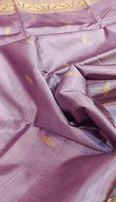 Lavender color pure Mulberry silk Baluchari saree from our Kadambari Series Lavender color pure Mulberry silk Baluchari saree from our Kadambari Series