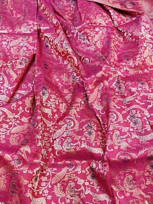 Pink all over work pure Mulberry silk swarnachari saree Pink all over work pure Mulberry silk swarnachari saree