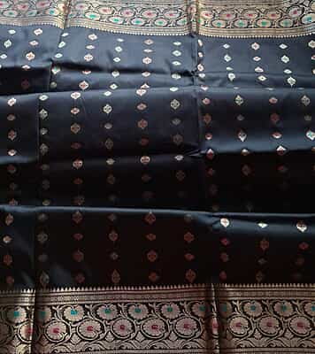 Black 2000 buta Swarnachari saree in Pure Mulberry silk