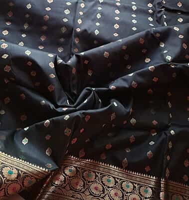 Black 2000 buta Swarnachari saree in Pure Mulberry silk Black 2000 buta Swarnachari saree in Pure Mulberry silk