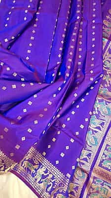 Purple 2000 buta swarnachari saree on pure Mulberry silk Purple 2000 buta swarnachari saree on pure Mulberry silk