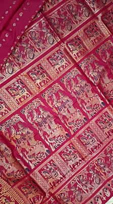 Rani pink 2000 buta Swarnachari saree on pure Mulberry silk Rani pink 2000 buta Swarnachari saree on pure Mulberry silk