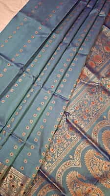 Powder blue 2000 buta swarnachari saree Powder blue 2000 buta swarnachari saree