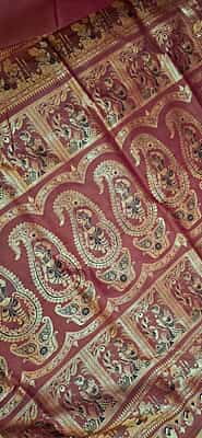 Dusty Rose pure Mulberry silk Swarnachari saree Dusty Rose pure Mulberry silk Swarnachari saree