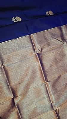 Blue Black dual tone Swarnachari saree on pure Mulberry silk Blue Black dual tone Swarnachari saree on pure Mulberry silk
