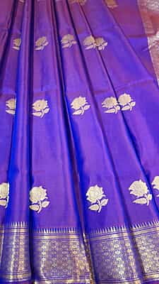 Rani pink and Royal blue dual tone rose swarnachari saree Rani pink and Royal blue dual tone rose swarnachari saree