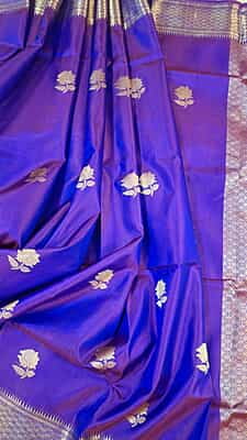 Rani pink and Royal blue dual tone rose swarnachari saree Rani pink and Royal blue dual tone rose swarnachari saree