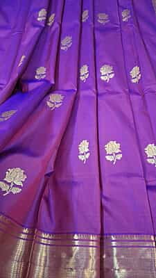 Rani pink and Royal blue dual tone swarnachari saree on pure Mulberry silk Rani pink and Royal blue dual tone swarnachari saree on pure Mulberry silk