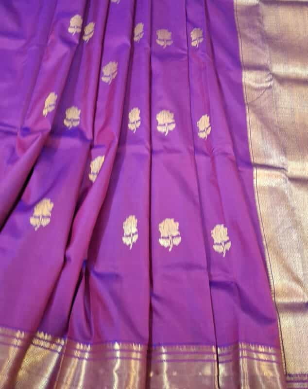 Rani pink and Royal blue dual tone swarnachari saree on pure Mulberry silk Rani pink and Royal blue dual tone swarnachari saree on pure Mulberry silk