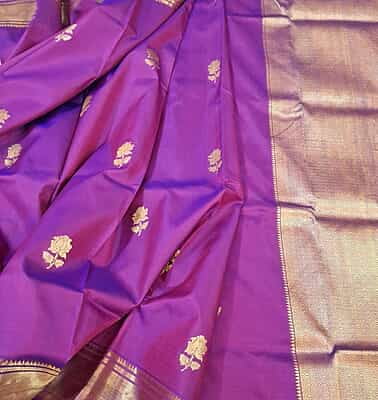 Rani pink and Royal blue dual tone swarnachari saree on pure Mulberry silk Rani pink and Royal blue dual tone swarnachari saree on pure Mulberry silk